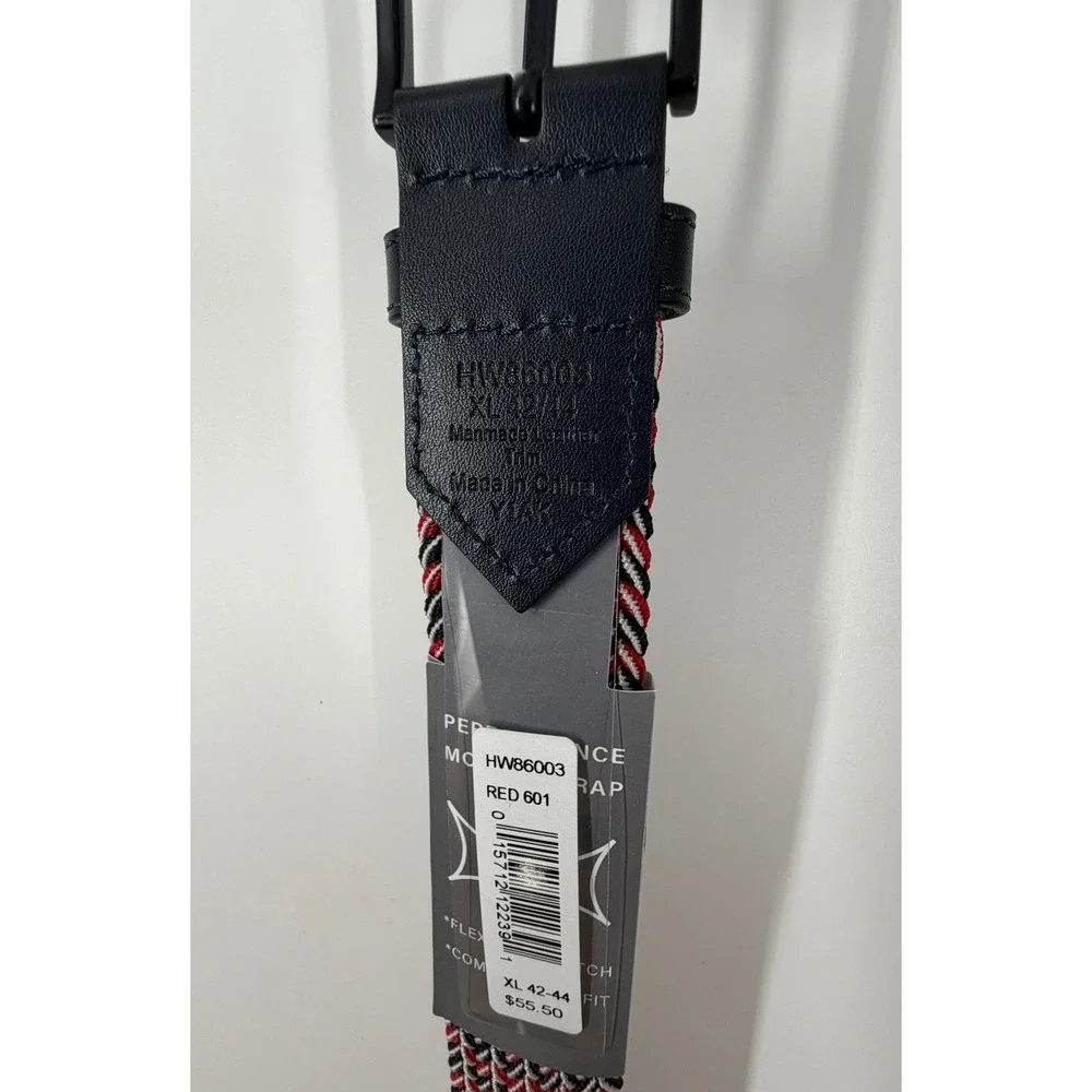 Callaway Golf On Par Stretch Belt Braided Burgundy Navy Matte Men Size XL(42-44)